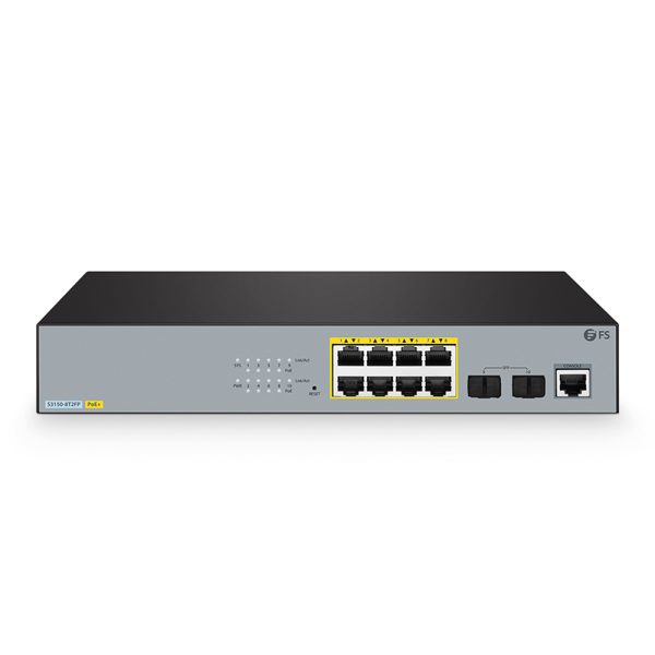 S3150-8T2FP, 8-Port Gigabit Ethernet L2+ PoE+ Switch, 8 x PoE+ Ports@130W, with 2 x 1Gb SFP, Fanless - 图片 6