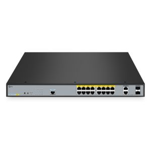 S3400-24T4FP, 24-Port Gigabit Ethernet L2+ PoE+ Switch, 24 x PoE+ Ports @370W, with 4 x 1Gb Combo Uplinks, Support ERPS