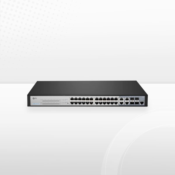 S3400-24T4FP, 24-Port Gigabit Ethernet L2+ PoE+ Switch, 24 x PoE+ Ports @370W, with 4 x 1Gb Combo Uplinks, Support ERPS