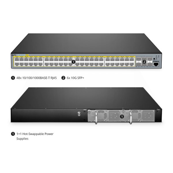S5500-48T6SP-R, 48-Port Gigabit Ethernet L3 PoE+ Switch, 48 x PoE+ Ports @760W, with 6 x 10Gb SFP+, Support Stacking - 图片 4